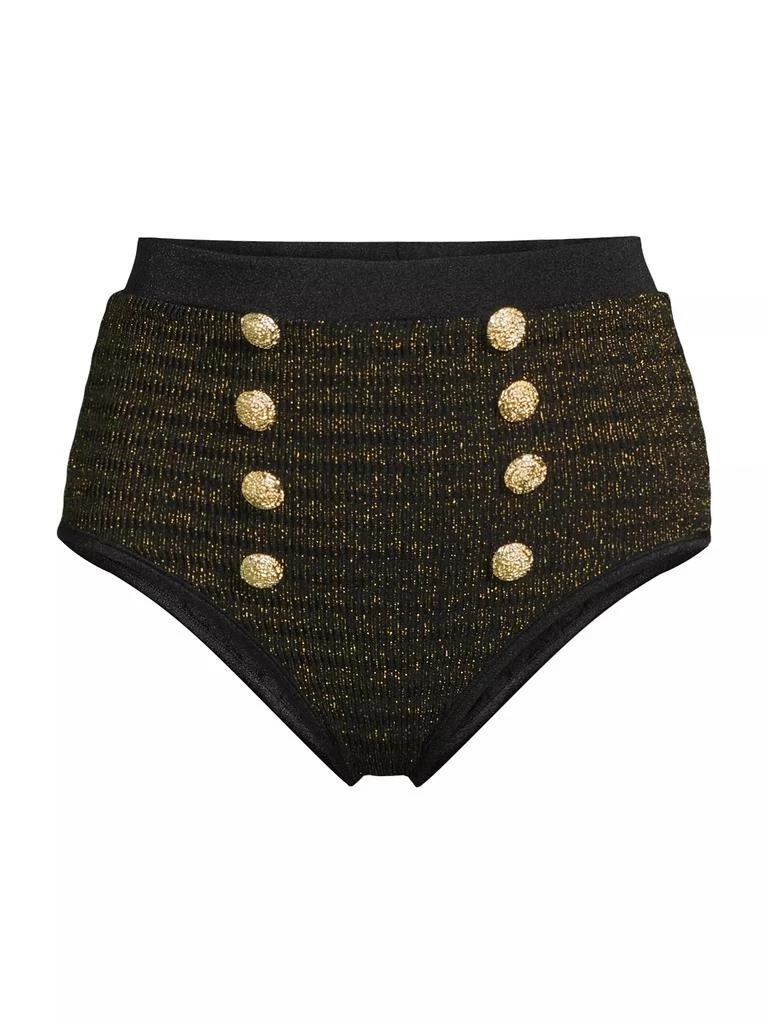 PatBO Metallic High-Waisted Bikini Bottom 1