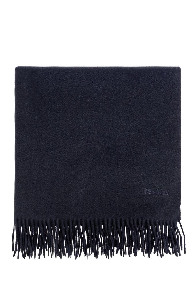 【送料&関税込】Max Mara Logo Embroidered Fringed Scarf Max Mara embroidered-logo Fringe Scarf | Brown | FARFETCH
