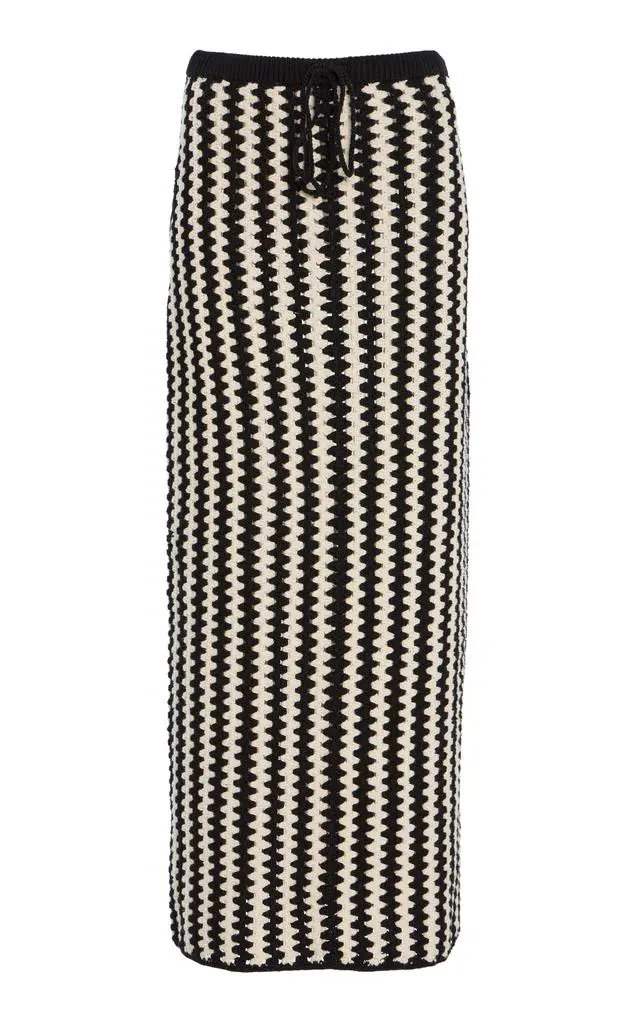 BY MALENE BIRGER By Malene Birger - Raze Crocheted Organic Cotton Midi Skirt - Black/white - L - Moda Operandi 1
