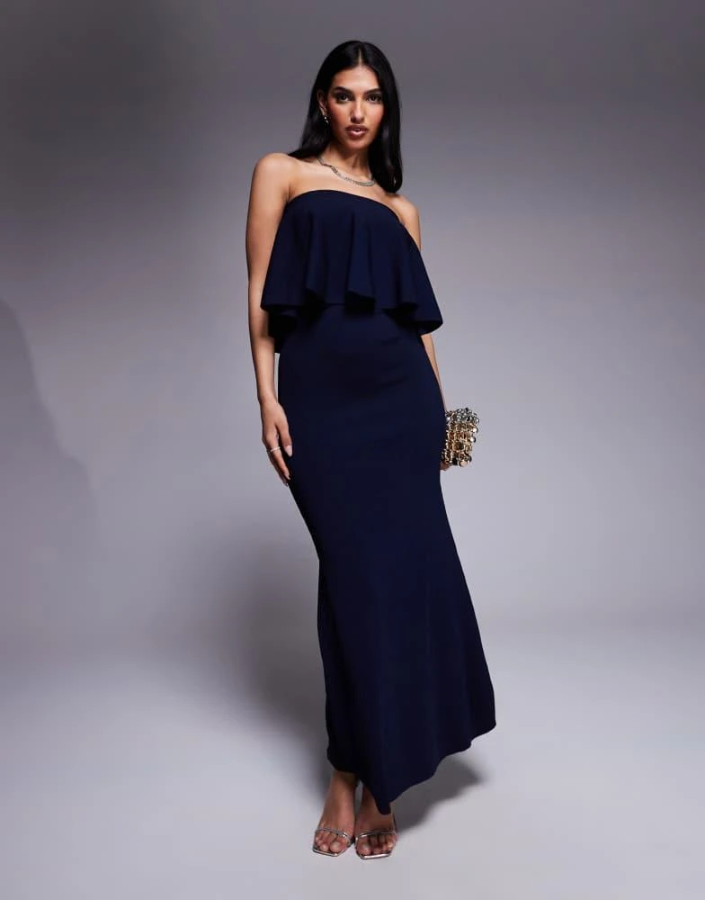 blue maxi dress flowy Light Blue Strapless Maxi Dress | Empire Gown