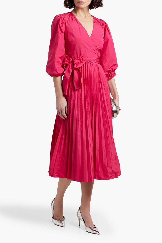 RED Valentino Pleated taffeta midi wrap dress