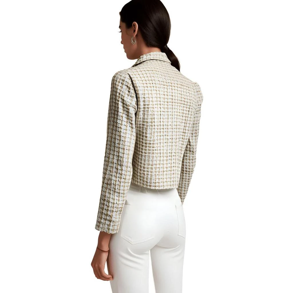 Adrienne Landau Womens Woven Tweed Double-Breasted Blazer 2