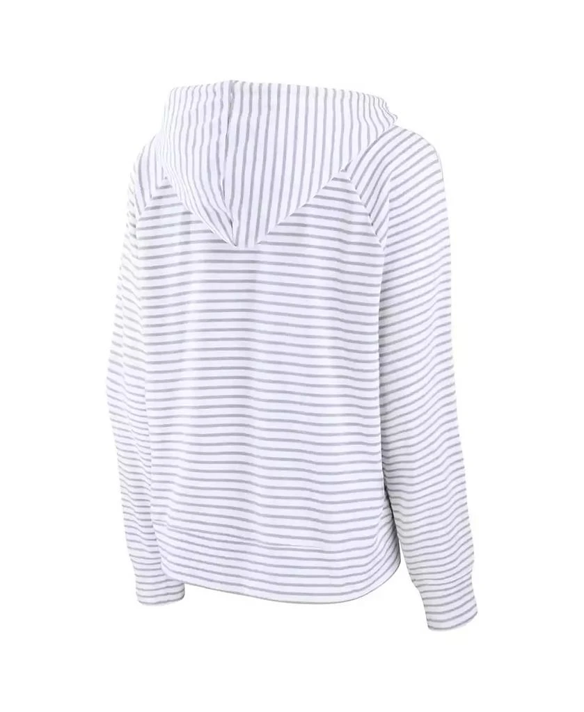 Fanatics Women's White/Gray Seattle Seahawks Striped Notch Neck Pullover Hoodie 2