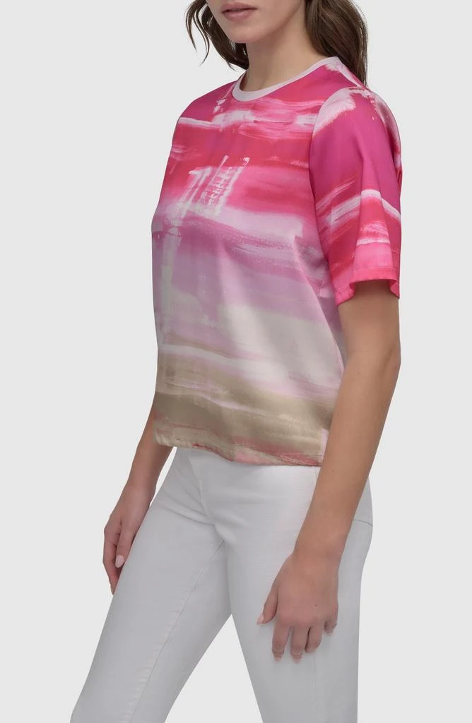 DKNY Print Scarf Twill Short Sleeve Top 3