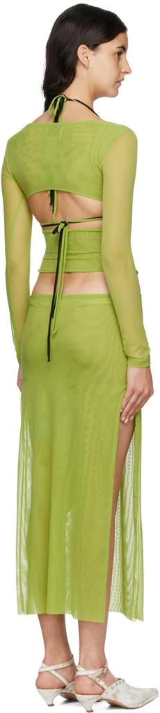 Kathryn Bowen SSENSE Exclusive Green Cutout Maxi Dress 3