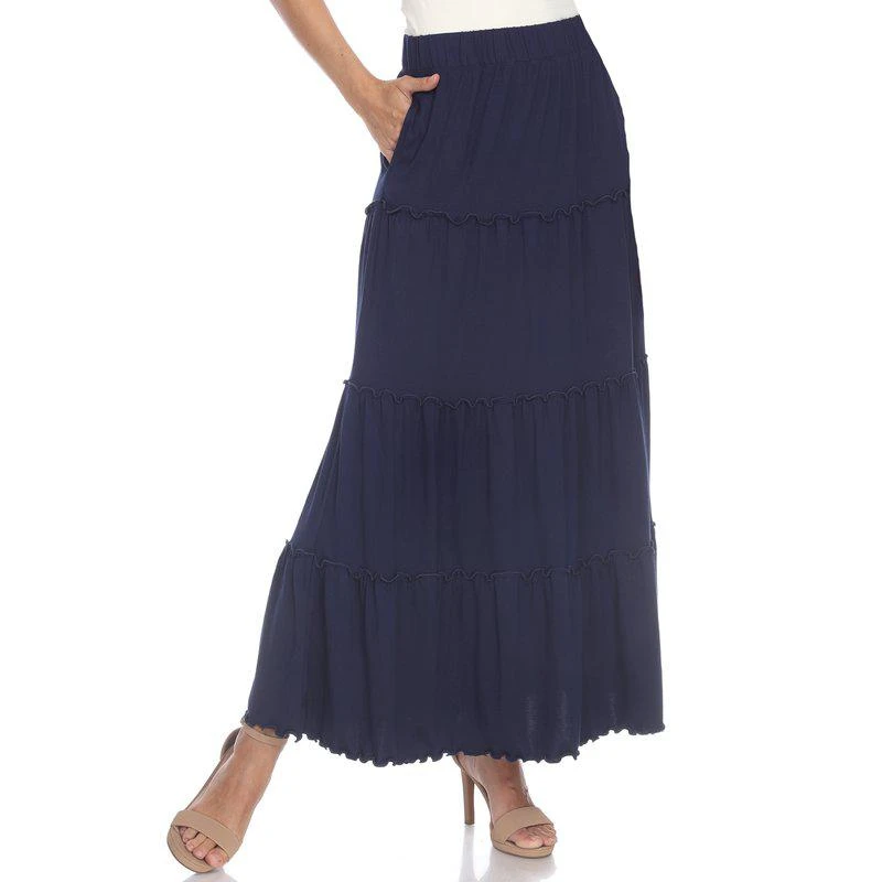 White Mark Tiered Maxi Skirt 1