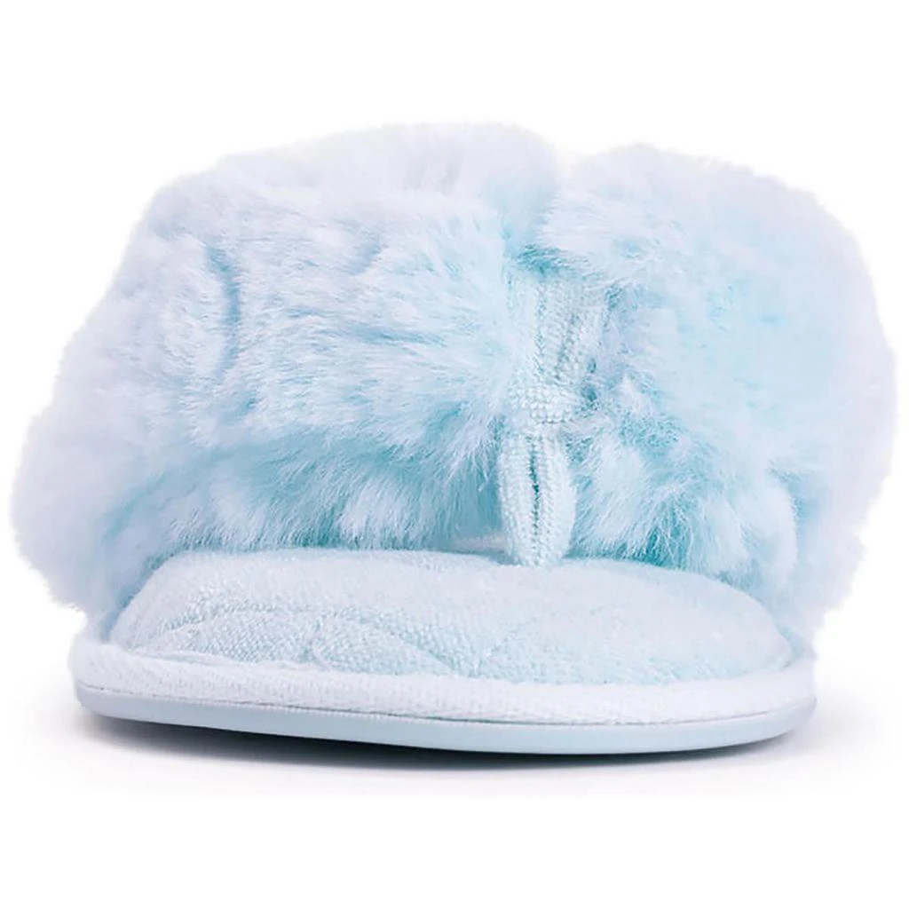 MUK LUKS Maren Womens Faux Fur Flip-Flop Thong Sandals 2