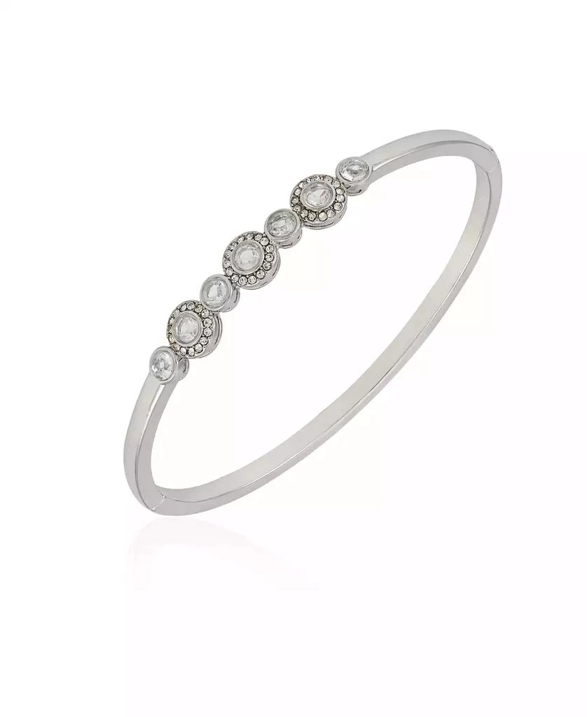 Tahari Clear Glass Stone Hinged Cuff Bracelet 1
