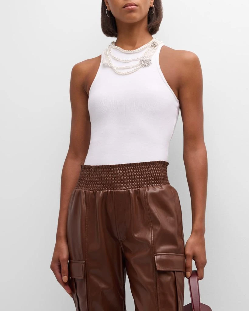 Cinq a Sept Lizzie Pearly Chain Embellished Tank Top 4
