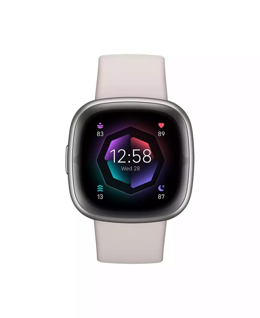 Fitbit Sense 2 Lunar White Platinum Smartwatch, 39mm