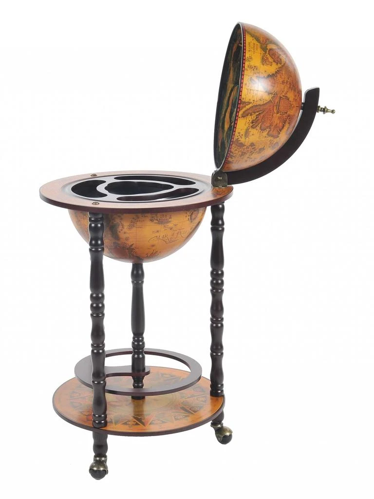 Homezia 17" X 17" X 35" Globe Bar Table 330Mm 4 Legs Stand  Red 1