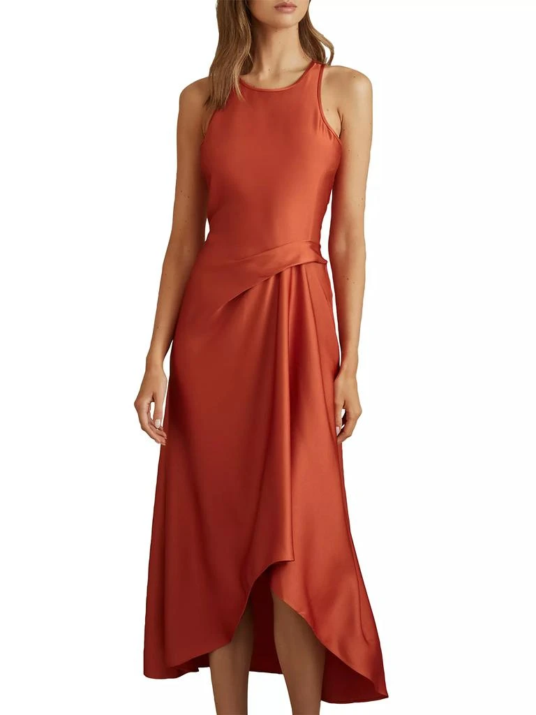 REISS Micah Satin Tuck Midi-Dress 4