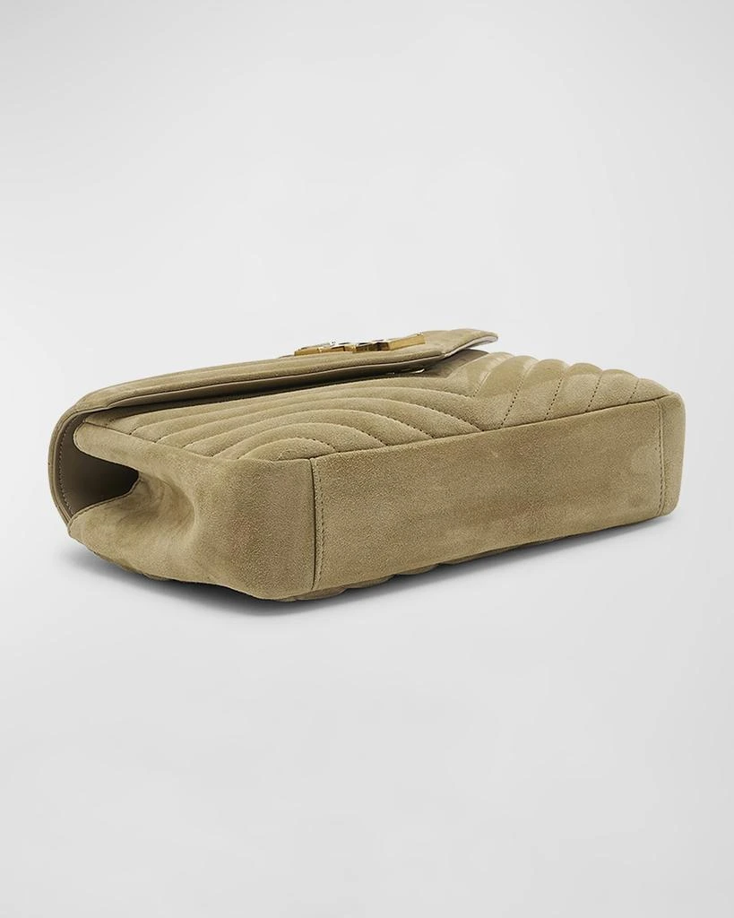 Yves Saint Laurent College Medium Flap YSL Shoulder Bag in Quilted Suede 8