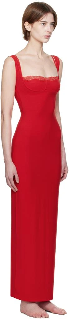 SKIMS Red Soft Lounge Lace Tank Maxi Dress 2