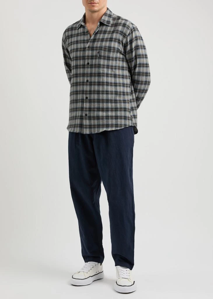 YMC YOU MUST CREATE Curtis checked seersucker shirt 4