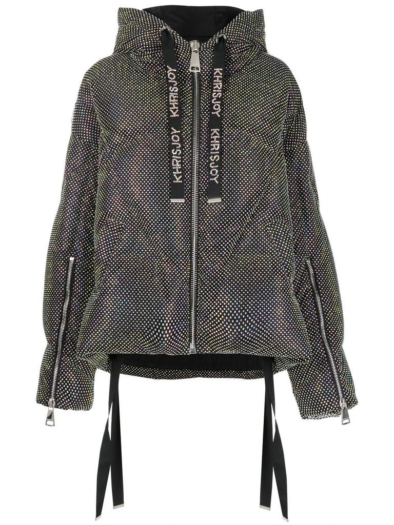 Khrisjoy sequin-embellished hooded jacket - women -  -  - Black 1