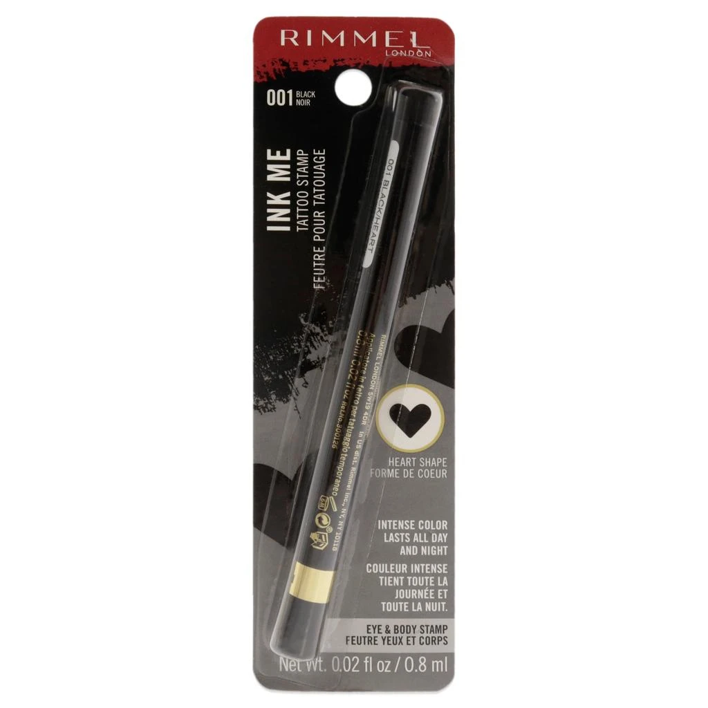 Rimmel London Ink Me Tatto Stamp Eyes and Body - 001 Black Heart Shape For Women 0.02 oz Eyeliner 1