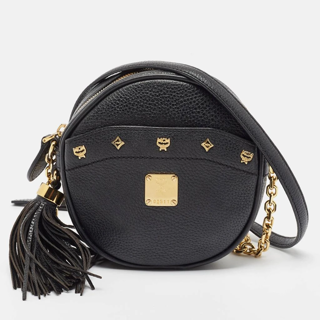 MCM MCM Black Leather Round Crossbody Bag 1