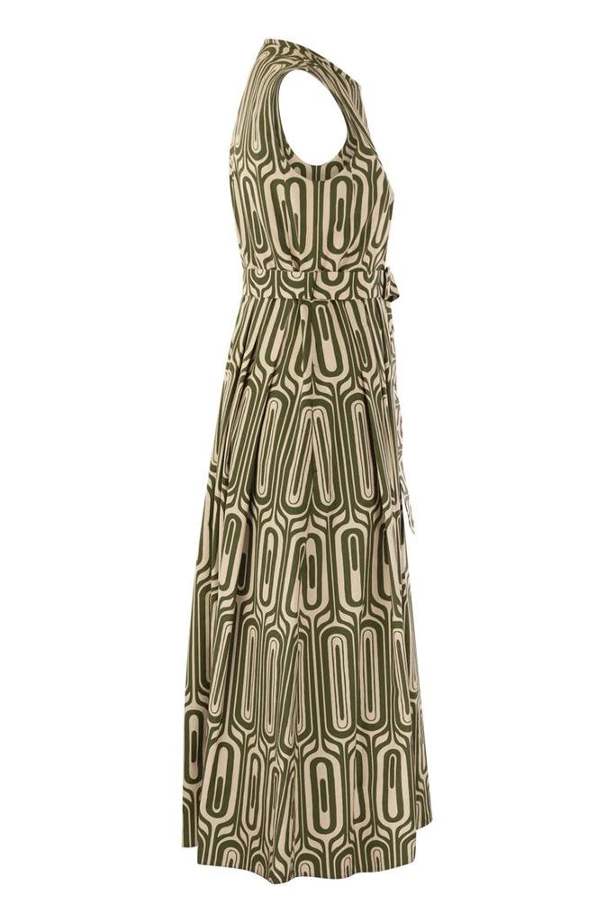 S MAX MARA ANDREIS - PRINTED COTTON DRESS WITH BELT 3