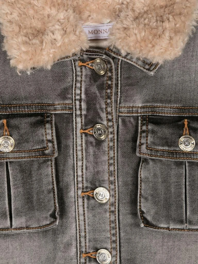 MONNALISA Monnalisa Plush Collar Disney Denim Jacket 3