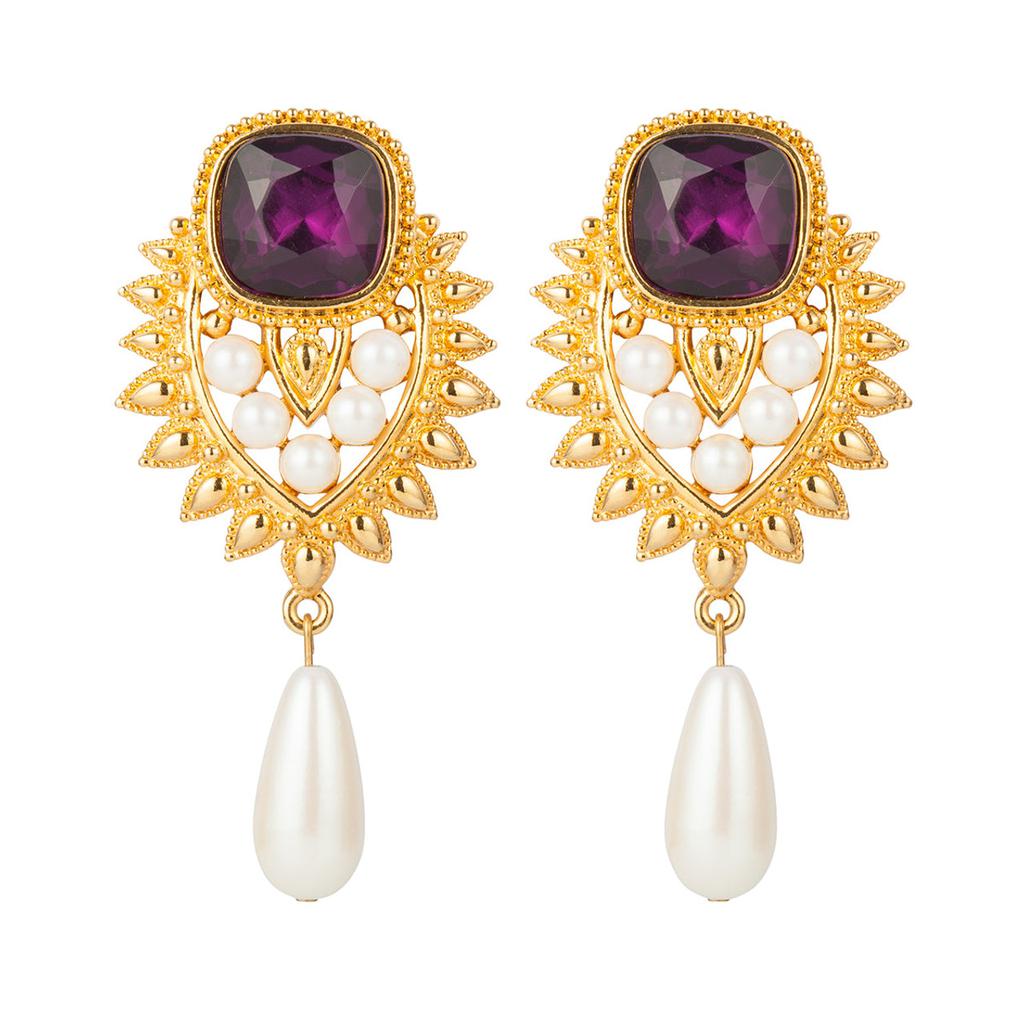 Susan Caplan Vintage 1990s vintage elizabeth taylor jhaveri collection clip-on earrings
