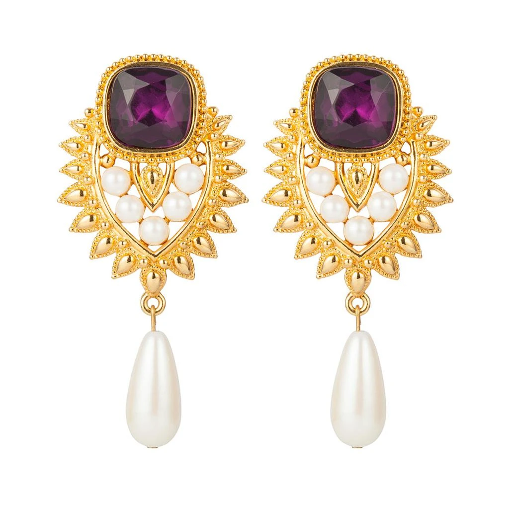 Susan Caplan Vintage 1990s vintage elizabeth taylor jhaveri collection clip-on earrings 1
