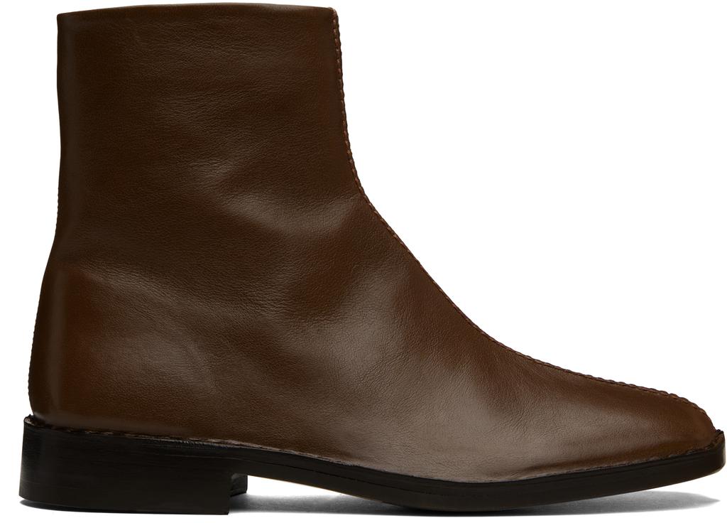 Brown Piped Zipped Boots – On Sale Now with Up to 53% Off