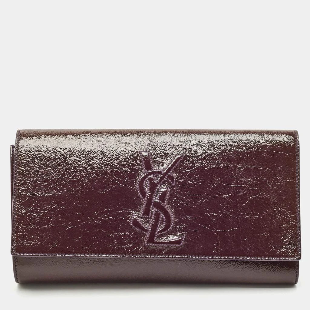 Yves Saint Laurent Yves Saint Laurent Purple Patent Leather Belle De Jour Clutch 1