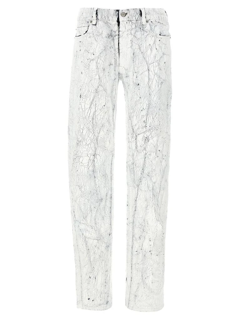 MM6 MM6 Maison Margiela Cracked-Effect Straight-Leg Jeans 1