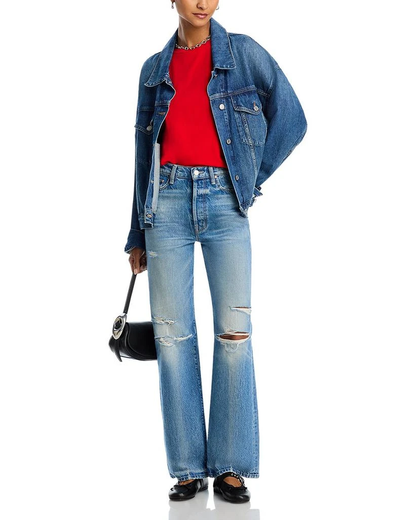 MOTHER The Rambler Sneak High Rise Wide Straight Jeans in Tcb 2
