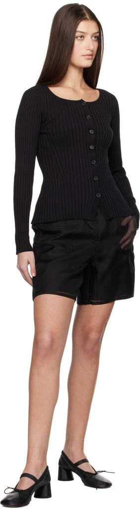 Silk Laundry Black Ribbed Kia Cardigan 4