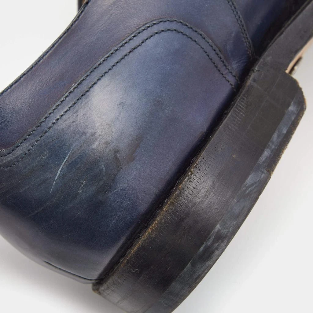 Salvatore Ferragamo Salvatore Ferragamo Navy Blue Brogue Leather Lace Up Derby Size 44.5 10