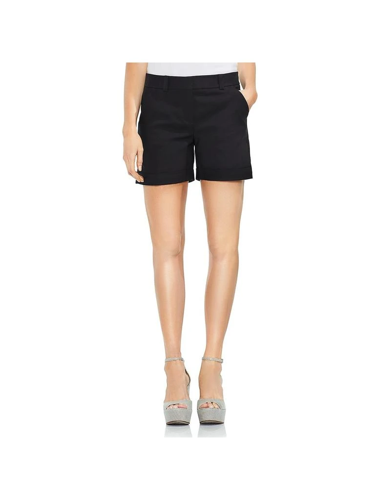 Vince Camuto Womens High Rise Cuffed Hem Khaki Shorts 1