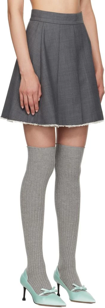 Shushu/Tong SSENSE Exclusive Gray Pleated Raw Hem Miniskirt 2