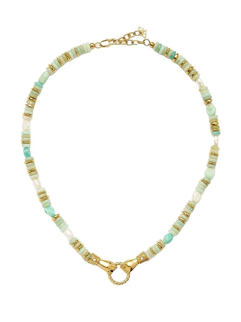 Missoma Harris Reed x Missoma In Good Hands 18K-Gold-Plated, Pearl & Black Onyx Necklace 1