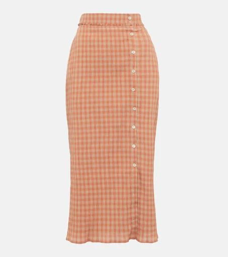 Altuzarra Belili gingham midi skirt 1