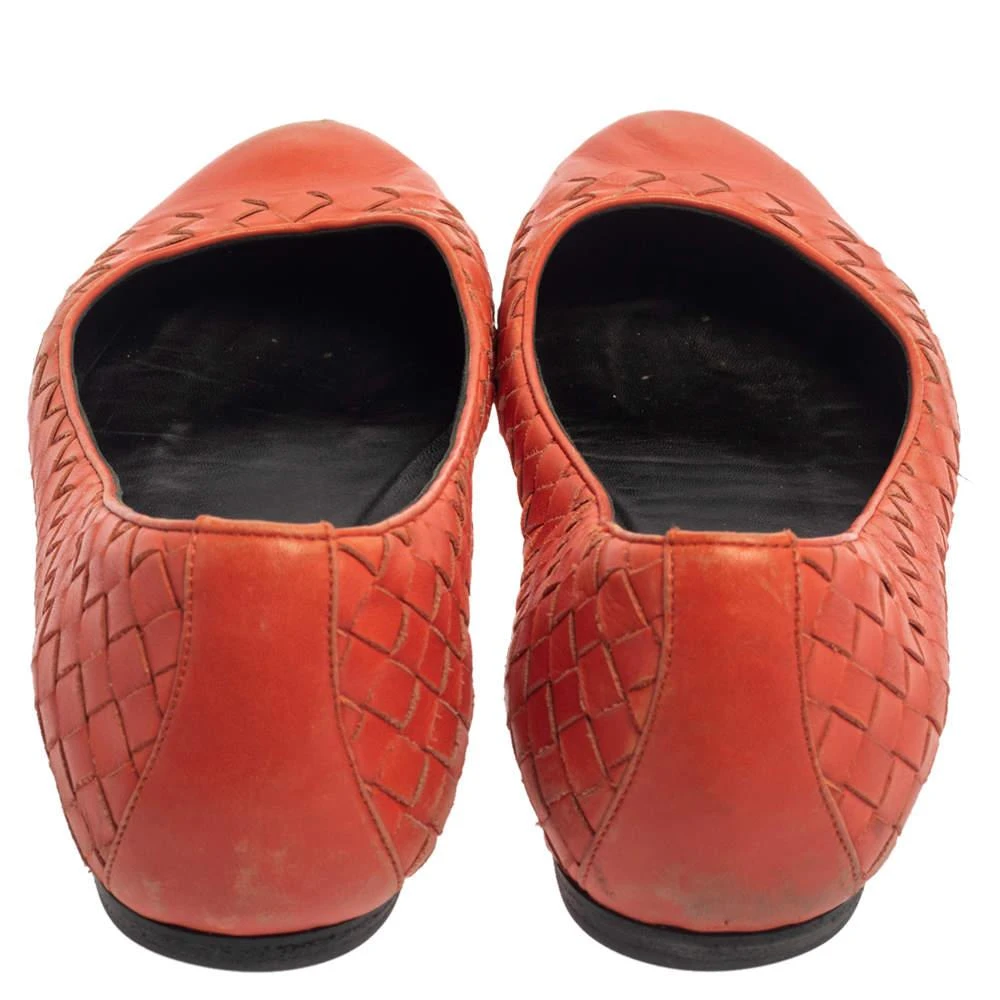 Bottega Veneta Bottega Veneta Orange Intrecciato Leather Ballet Flats Size 39 5