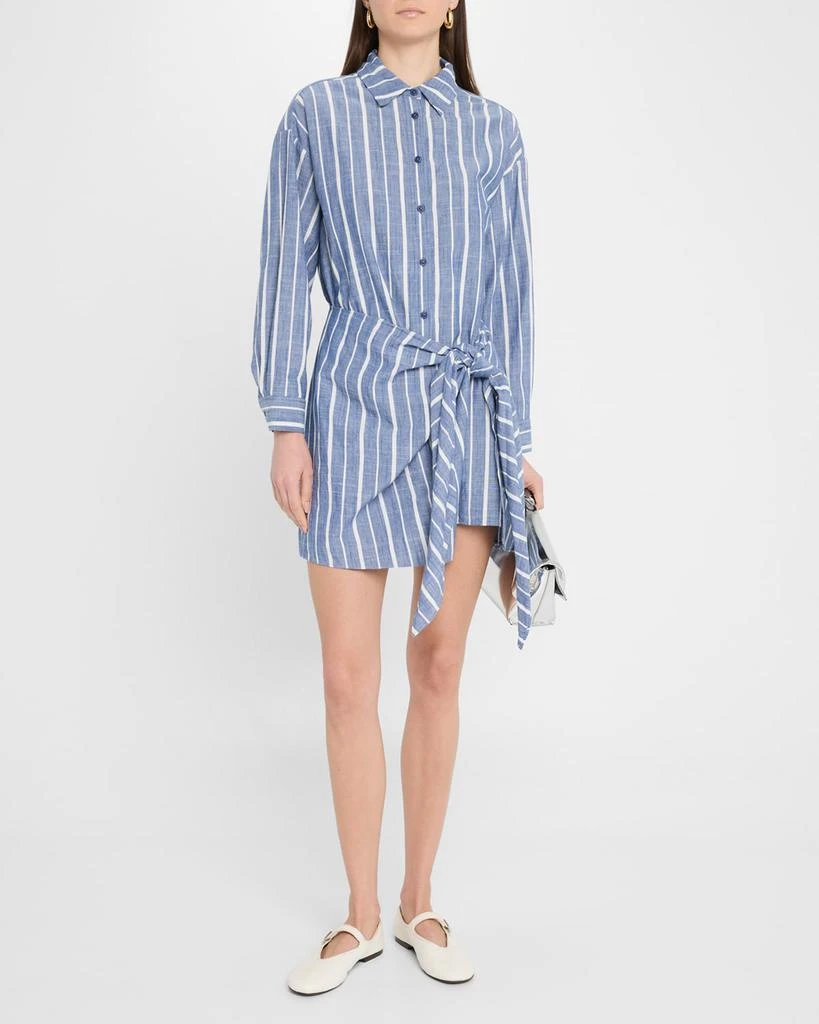 Apiece Apart Alessandra Striped Chambray Mini Shirtdress 2