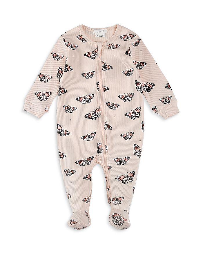 Petit Lem Girls' Monarch Butterfly Print Sleeper Footie - Baby