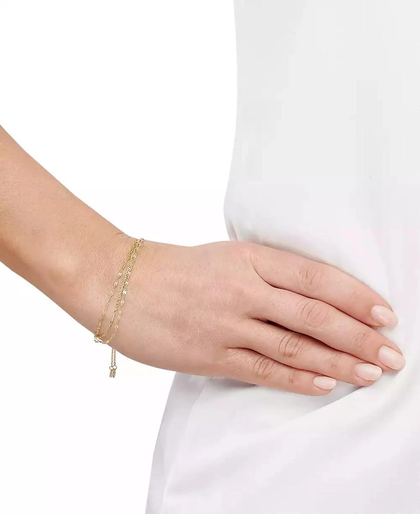 Italian Gold Triple Layer Bolo Bracelet in 10k Gold 2