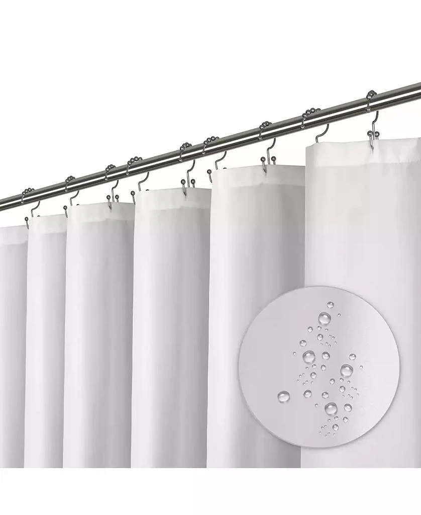 Liba Cloth Fabric Shower Curtain, Heavy Duty Waterproof - 72" W x 72" H White