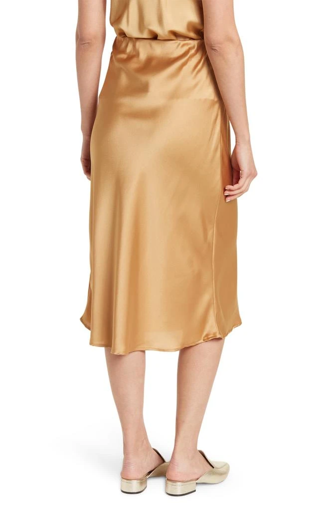 Renee C Solid Satin Midi Skirt 2