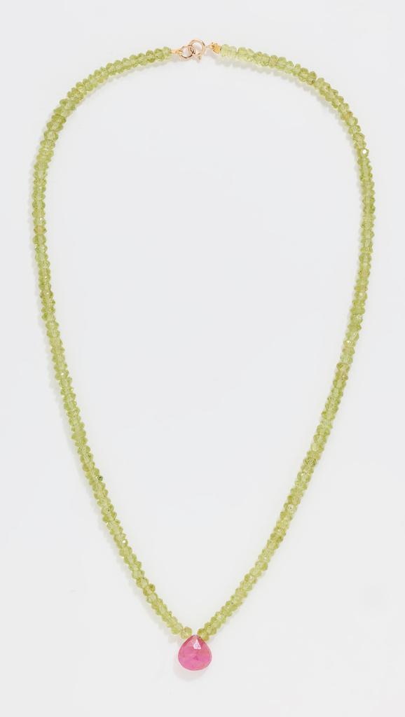 Jia Jia 14k Peridot Ruby Teardrop Necklace