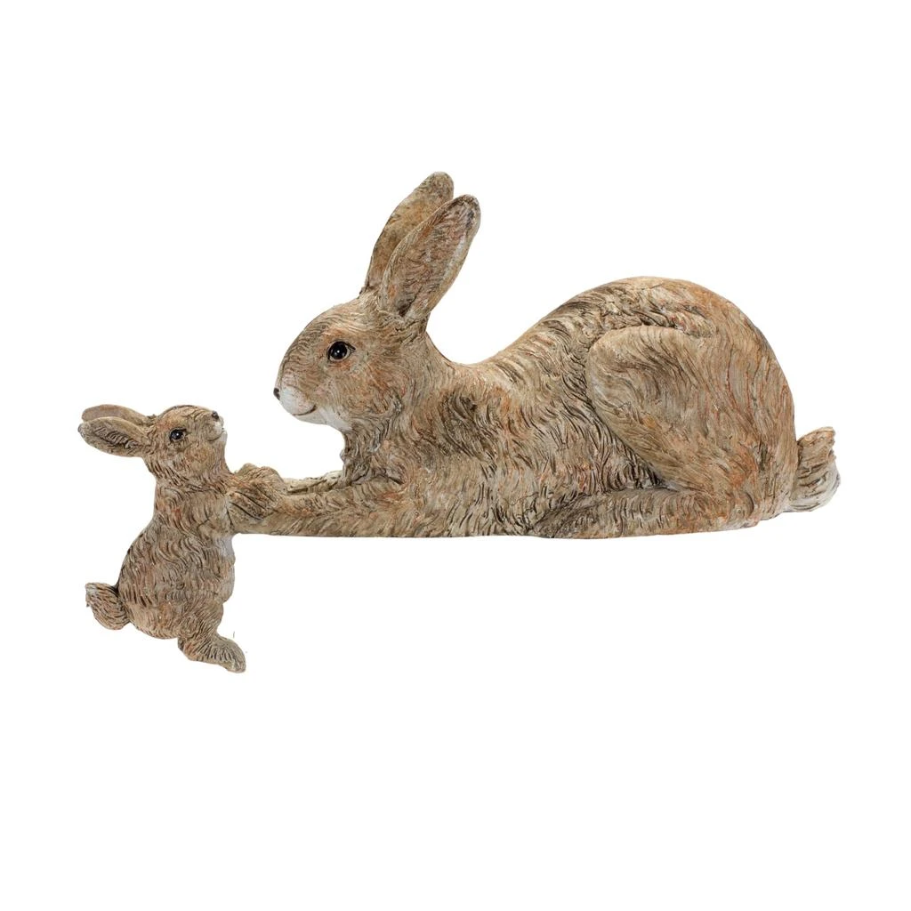 Hivvago Stone Mother Rabbit and Baby Bunny Self Sitter (Set of 2) 2