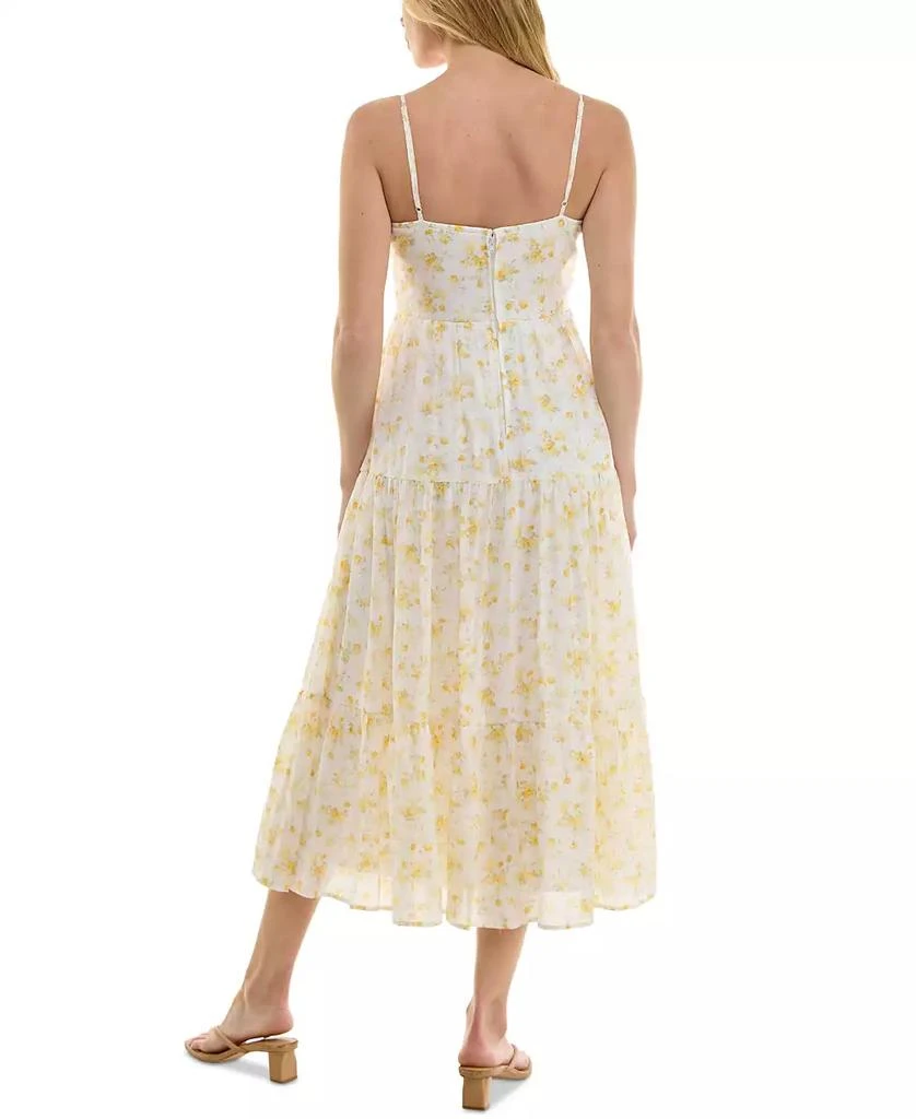 Trixxi Juniors' Floral-Print Keyhole Tiered Midi Dress 4