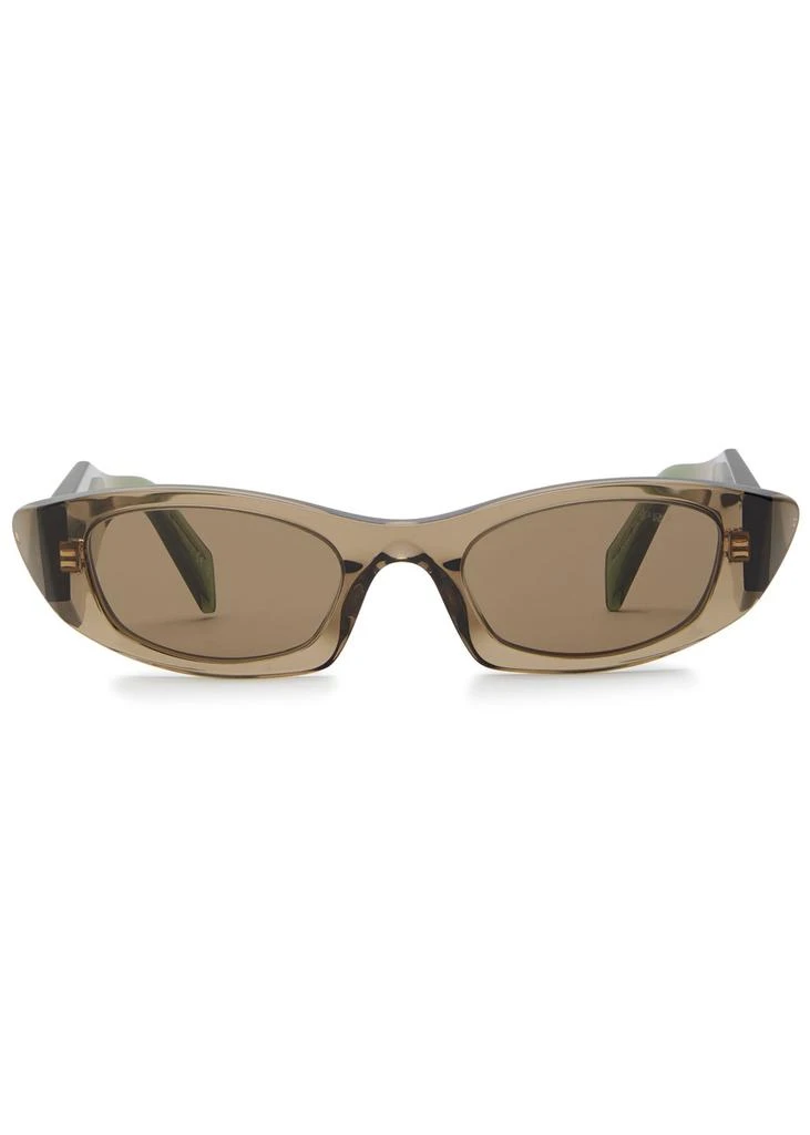 Prada Narrow oval-frame sunglasses 2