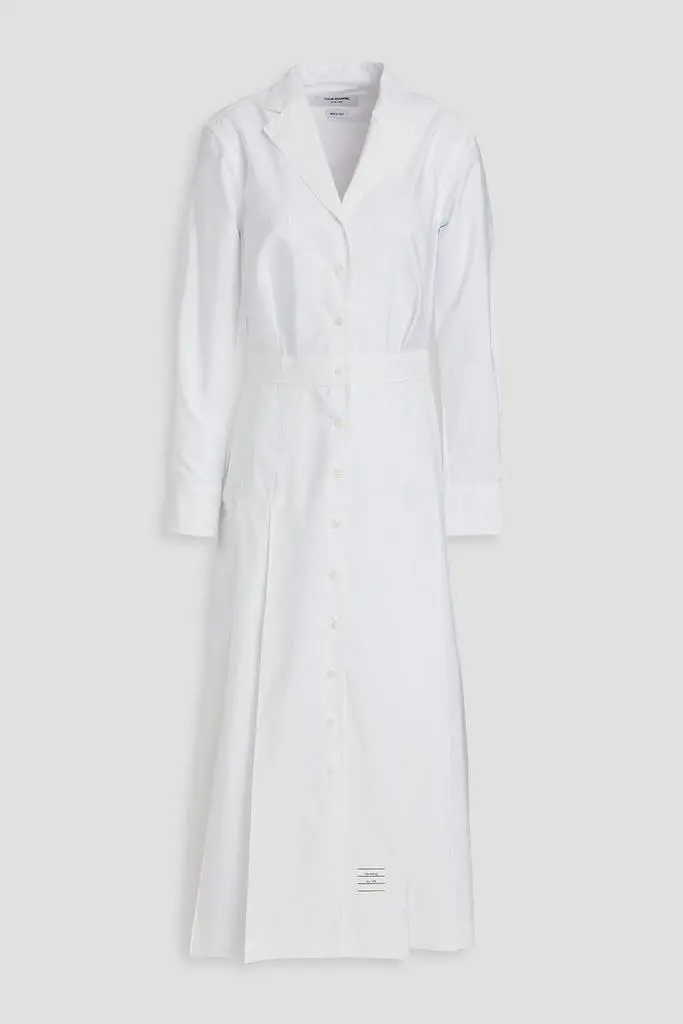 Thom Browne Pleated cotton-poplin midi shirt dress