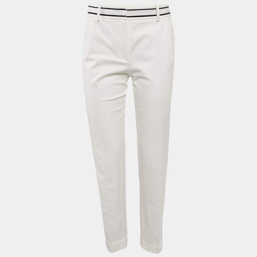 Dior Christian Dior White Gabardine Tapered Trousers S