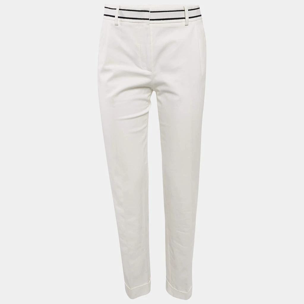 Dior Christian Dior White Gabardine Tapered Trousers S 1
