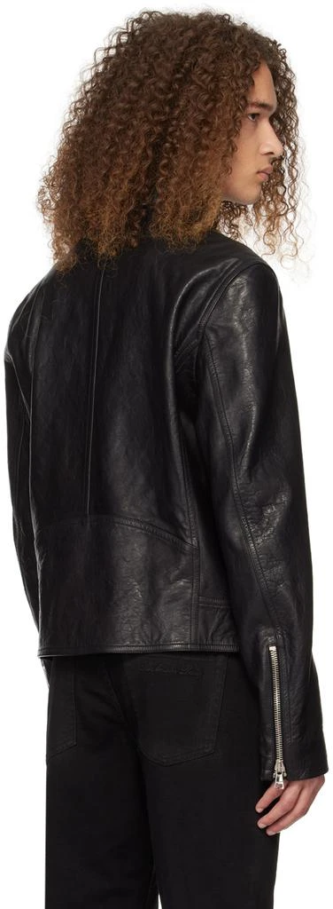 Balmain Black Zip Leather Jacket 3